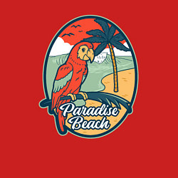 Свитшот хлопковый мужской Райский пляж, цвет: красный — фото 2