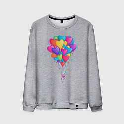 Мужской свитшот Яркие шарики сердечки