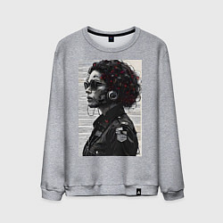Мужской свитшот Кибер портрет