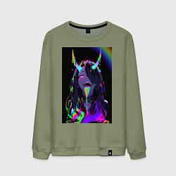 Свитшот хлопковый мужской Дьяволица секси, цвет: авокадо