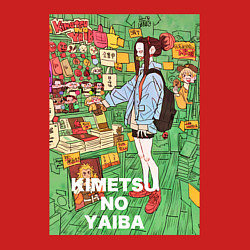 Свитшот хлопковый мужской Клинок рассекающий демонов Нэдзуко Камадо, цвет: красный — фото 2