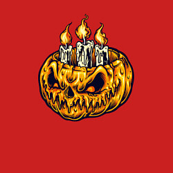 Свитшот хлопковый мужской Тыква и свечи, цвет: красный — фото 2