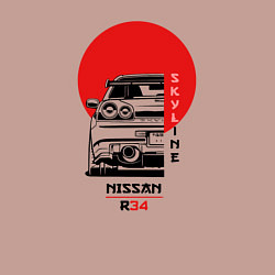 Свитшот хлопковый мужской Nissan Skyline R34, цвет: пыльно-розовый — фото 2