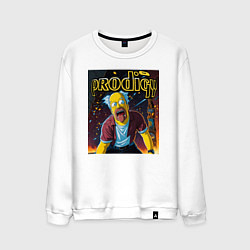 Свитшот хлопковый мужской Prodigy by Homer Simpson, цвет: белый