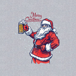 Свитшот хлопковый мужской Merry Christmas Santa beer, цвет: меланж — фото 2