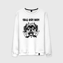 Свитшот хлопковый мужской Fall Out Boy - rock dog, цвет: белый