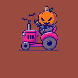 Свитшот хлопковый мужской Тыква на тракторе, цвет: кирпичный — фото 2