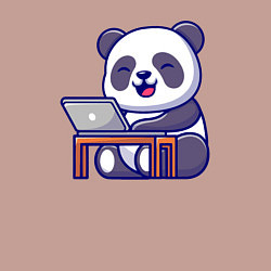 Свитшот хлопковый мужской Весёлая панда с ноутбуком, цвет: пыльно-розовый — фото 2