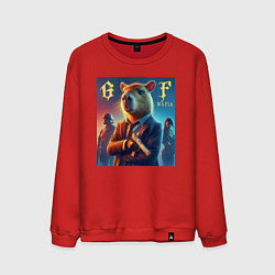 Свитшот хлопковый мужской Capy godfather - the mafia is immortal, цвет: красный