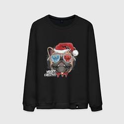 Мужской свитшот Новогодний мопс