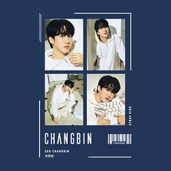 Свитшот хлопковый мужской Changbin stray kids cute, цвет: тёмно-синий — фото 2