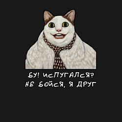 Свитшот хлопковый мужской Мемный кот Бу, цвет: черный — фото 2