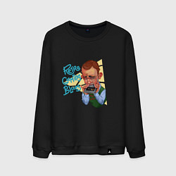Свитшот хлопковый мужской Блюз ретрогеймера, цвет: черный