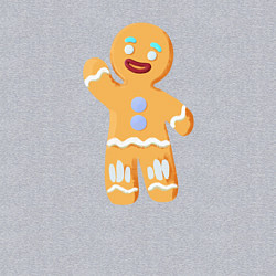 Свитшот хлопковый мужской Пряничный человек большой, цвет: меланж — фото 2