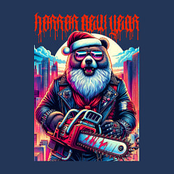 Свитшот хлопковый мужской Horror new year - ai art fantasy, цвет: тёмно-синий — фото 2