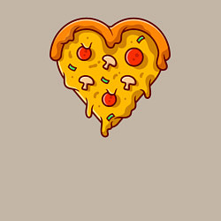 Свитшот хлопковый мужской Сердечная пицца, цвет: миндальный — фото 2