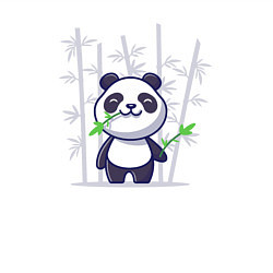 Свитшот хлопковый мужской Панда с бамбуком, цвет: белый — фото 2