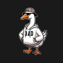 Свитшот хлопковый мужской Папа гусь в очках, цвет: черный — фото 2