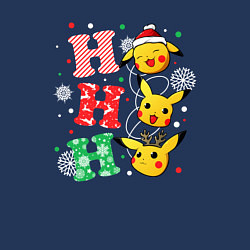 Свитшот хлопковый мужской Pikachu ho ho ho, цвет: тёмно-синий — фото 2