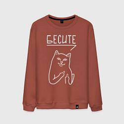 Мужской свитшот Кот с факом - бесите