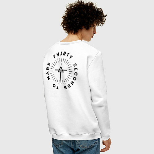 Мужской свитшот 30 Seconds to Mars: logo / Белый – фото 4