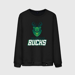 Свитшот хлопковый мужской Milwaukee Bucks NBA, цвет: черный