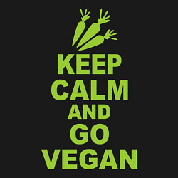 Свитшот хлопковый мужской Keep Calm & Go Vegan, цвет: черный — фото 2