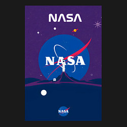 Свитшот хлопковый мужской NASA фиолетовый плакат, цвет: черный — фото 2