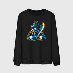 Свитшот хлопковый мужской Пират с саблей, цвет: черный