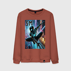 Мужской свитшот Neon Spider-man - ai art fantasy