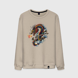 Мужской свитшот Japanese dragon - engraving