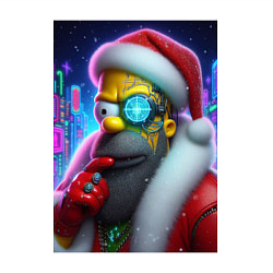 Свитшот хлопковый мужской Simpson Claus - cyberpunk, цвет: белый — фото 2