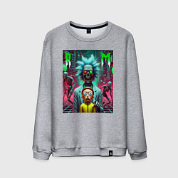 Свитшот хлопковый мужской Rick and Morty - horror fantasy, цвет: меланж