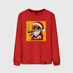 Мужской свитшот Санта Клаус курит