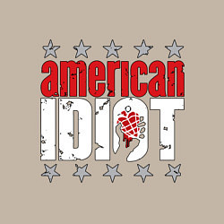 Свитшот хлопковый мужской Green Day - american idiot, цвет: миндальный — фото 2