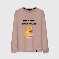 Свитшот хлопковый мужской Утки не хранят секретов, цвет: пыльно-розовый