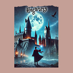 Свитшот хлопковый мужской Nightly Hogwarts - neon glow, цвет: пыльно-розовый — фото 2