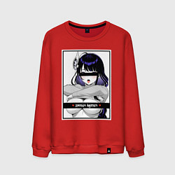Свитшот хлопковый мужской Секси Шогун Райден - Genshin impact, цвет: красный