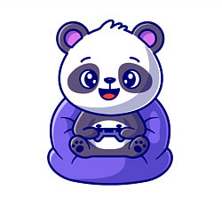 Свитшот хлопковый мужской Панда игроман, цвет: белый — фото 2