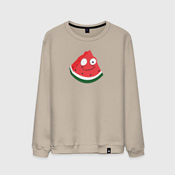 Свитшот хлопковый мужской Очумелый арбуз - мем, цвет: миндальный