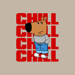 Свитшот хлопковый мужской Чиловый парень - надпись, цвет: миндальный — фото 2