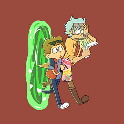 Свитшот хлопковый мужской Рик и морти назад в будущее, цвет: кирпичный — фото 2