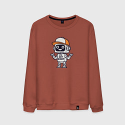 Мужской свитшот Дружелюбный робот в бейсболке
