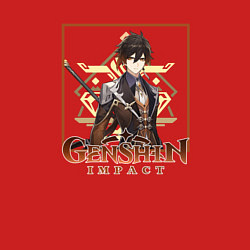 Свитшот хлопковый мужской Архонт Чжун Ли, цвет: красный — фото 2