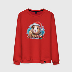 Мужской свитшот Новогодняя морская свинка