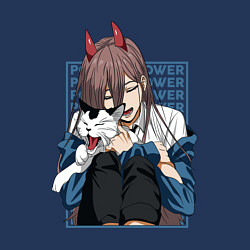 Свитшот хлопковый мужской Человек-бензопила Пауэр и кошка, цвет: тёмно-синий — фото 2