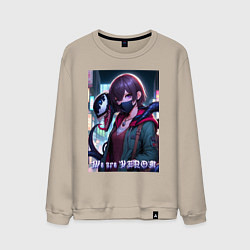 Свитшот хлопковый мужской We are Venom - meme, цвет: миндальный