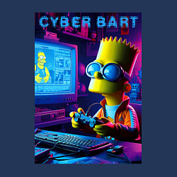 Свитшот хлопковый мужской Cyber Bart is an avid gamer, цвет: тёмно-синий — фото 2