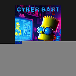 Свитшот хлопковый мужской Cyber Bart is an avid gamer, цвет: черный — фото 2