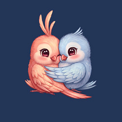 Свитшот хлопковый мужской Влюбленные попугайчики, цвет: тёмно-синий — фото 2